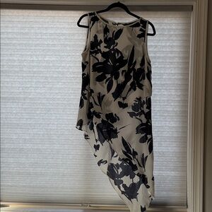 Floral Asymmetrical Blue and White tunic